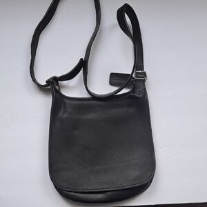 Coach Black Leather Logo Tag Accessory